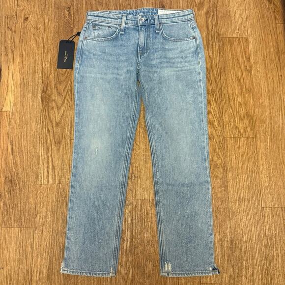 Rag & Bone Dre Low-Rise Light Wash Slim Boyfriend Jeans in Arrow Highway Size 24 - Picture 3 of 13